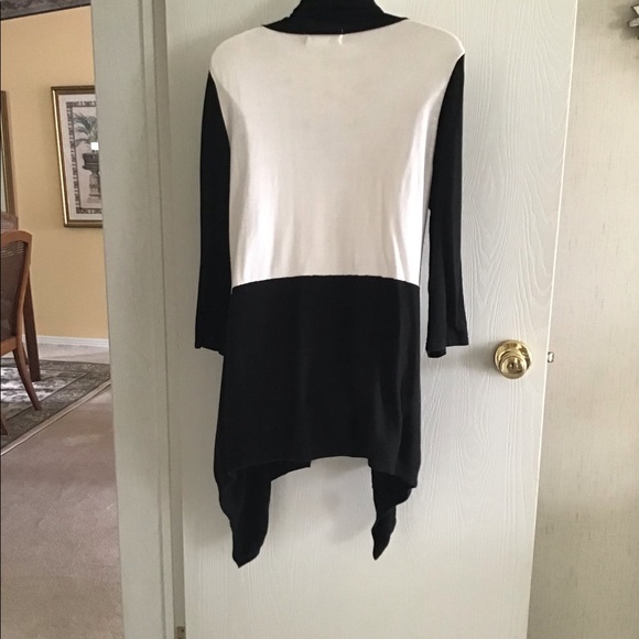 Lauren Michelle cardigan black white open front size L 🌹great look sharp - Picture 3 of 7
